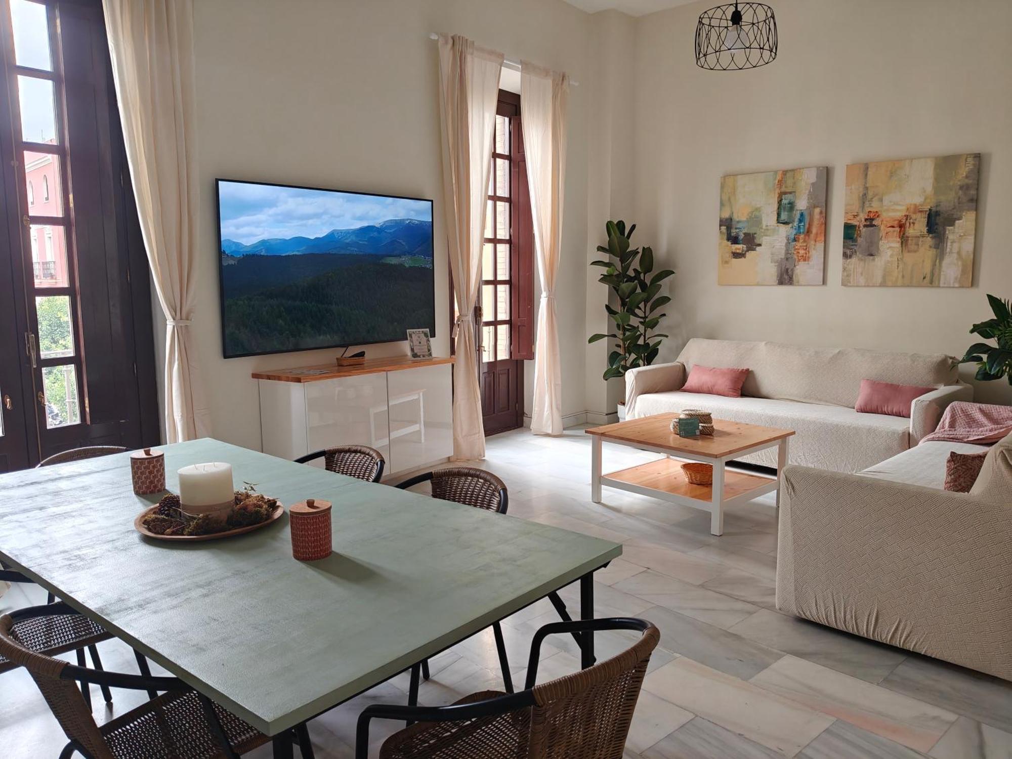 Charming Bright Apartment With Balconies On Cuesta Del Rosario เซบีญา ภายนอก รูปภาพ