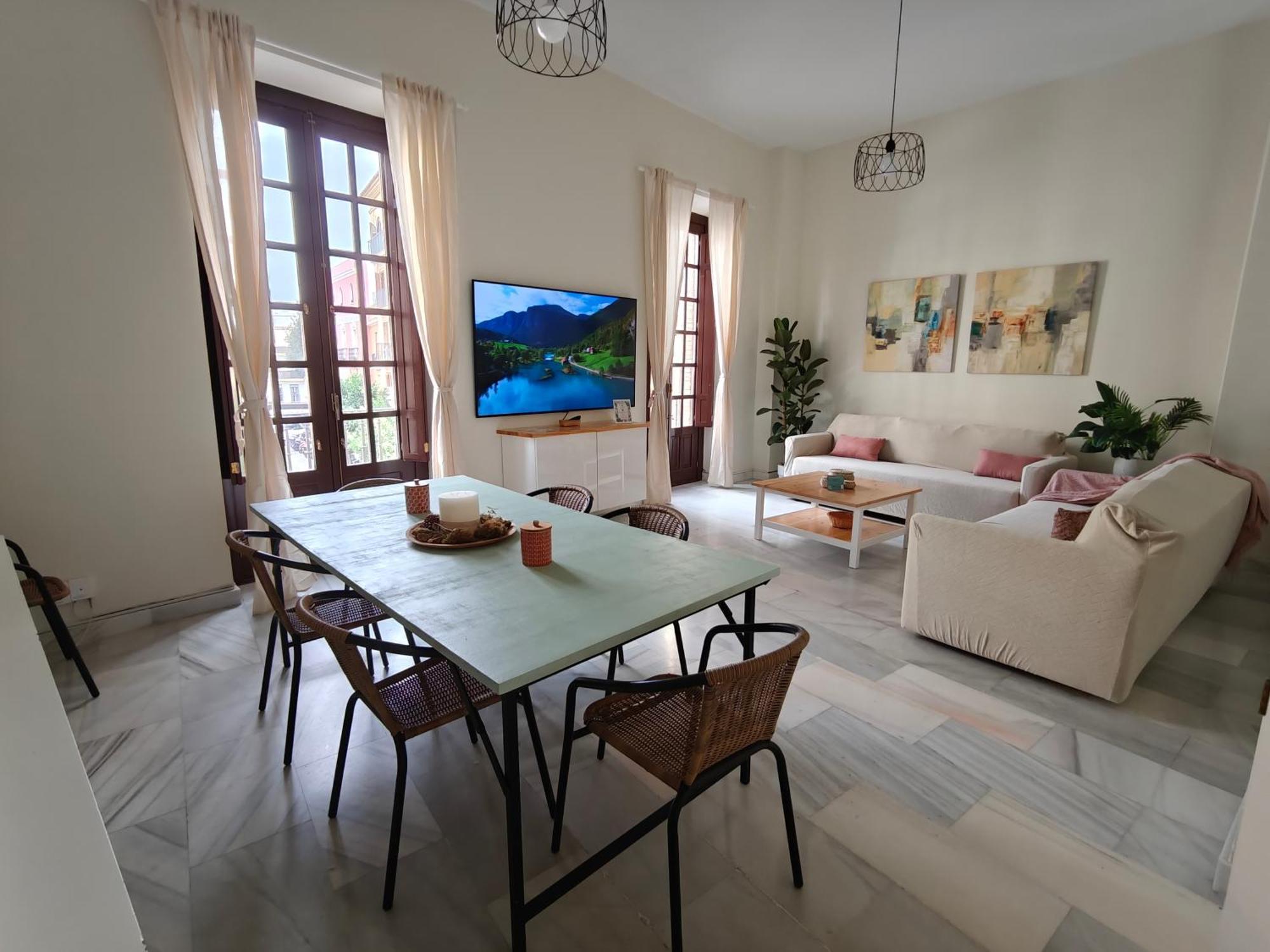 Charming Bright Apartment With Balconies On Cuesta Del Rosario เซบีญา ภายนอก รูปภาพ